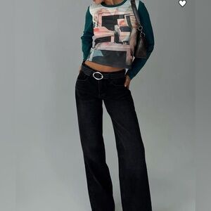 Princess Polly Black Flare Jeans